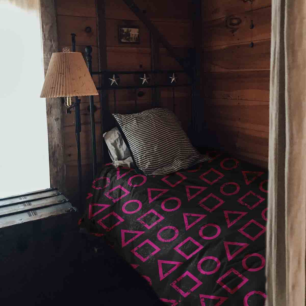Original therapy blanket - cotton cover pink Dalgona shapes