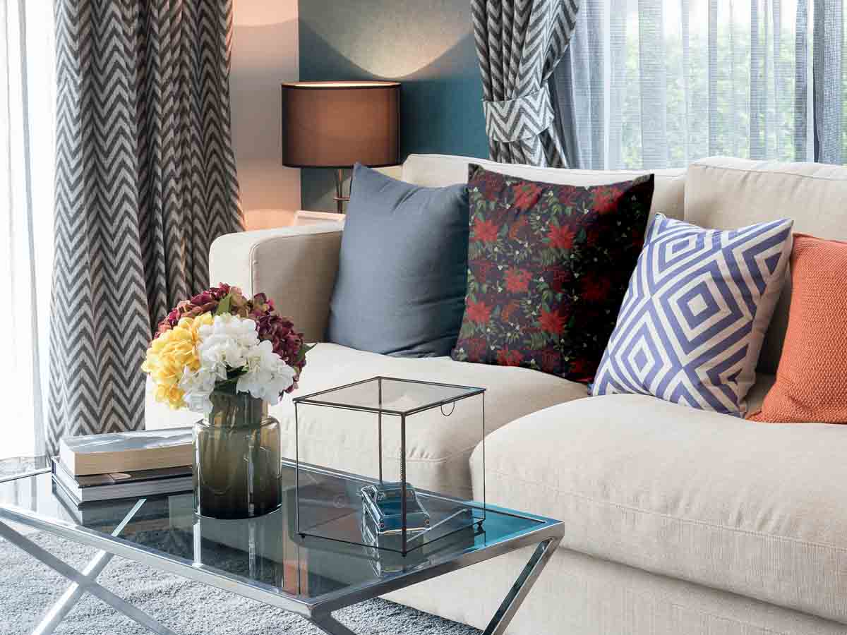 Health pillow with red poinsettia