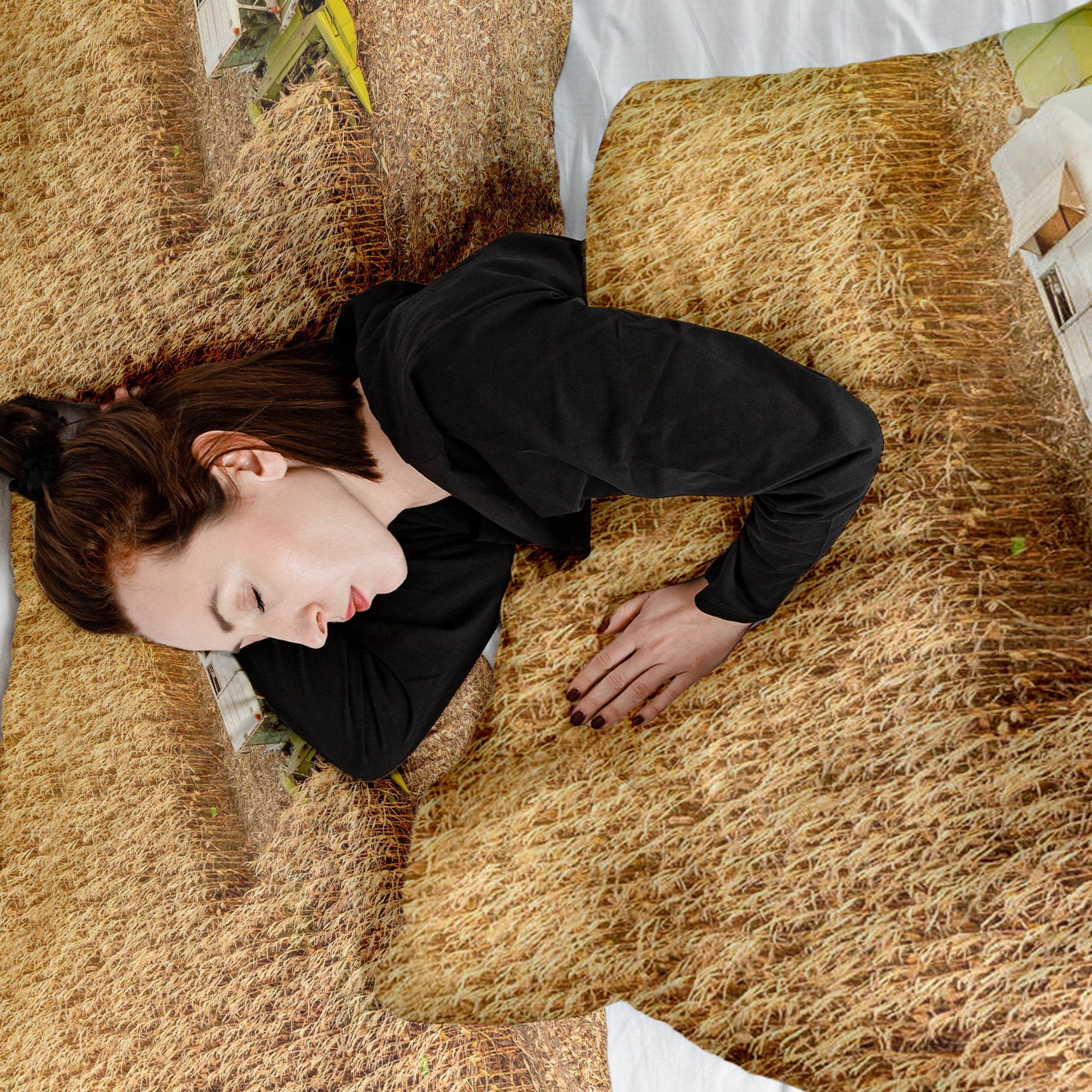 Original therapy blanket - cotton cover tractor in field