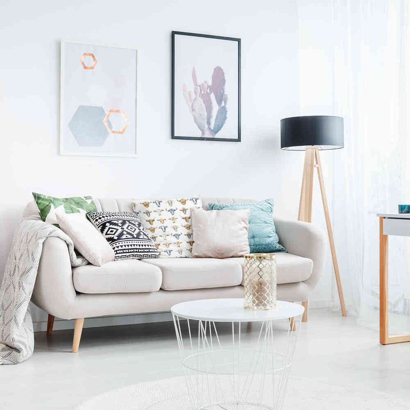 White health pillow with bull heads