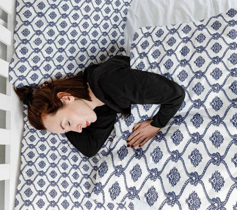 Original therapy blanket - cotton cover blue sailor pattern