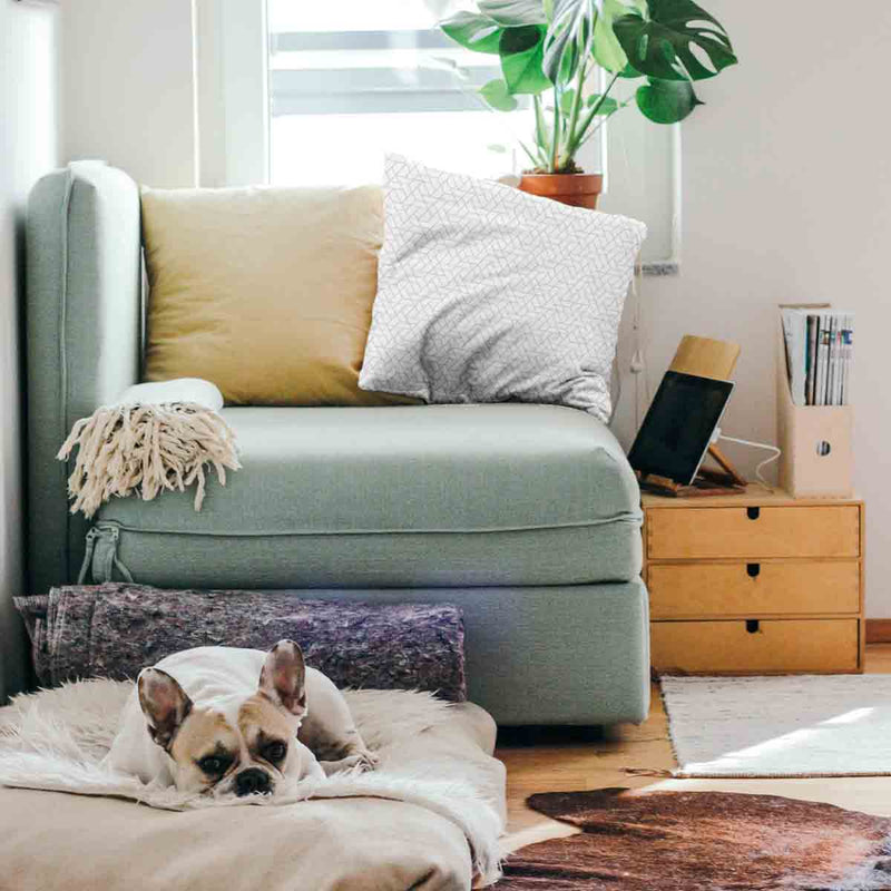 Health Pillow White with Delicate Geo Pattern