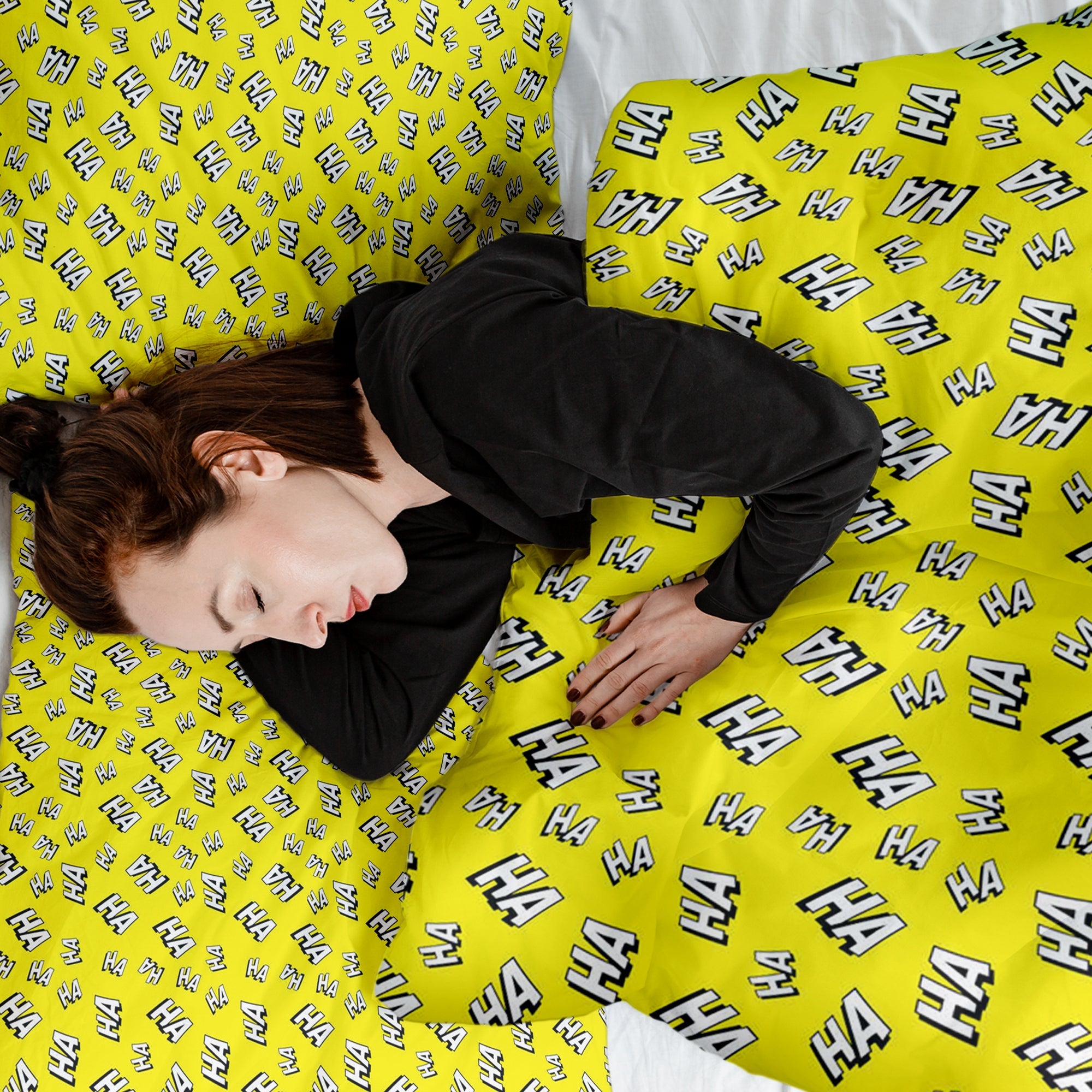 Couverture thérapeutique originale - Housse en coton jaune Ha Ha