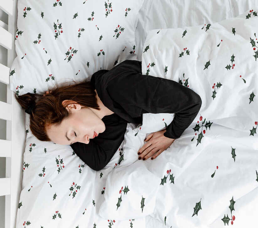 Therapy blankets bedding set white mistletoe branches