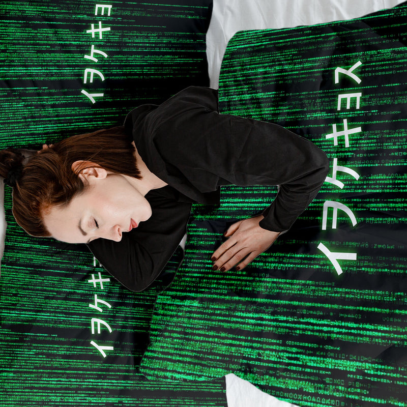 Original therapy blanket - cotton cover green matrix code