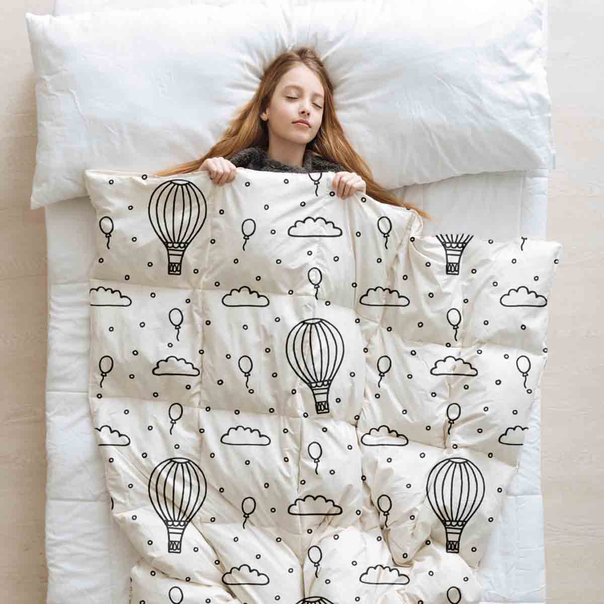 Couverture thérapeutique originale - Housse en coton Ballons à air chaud