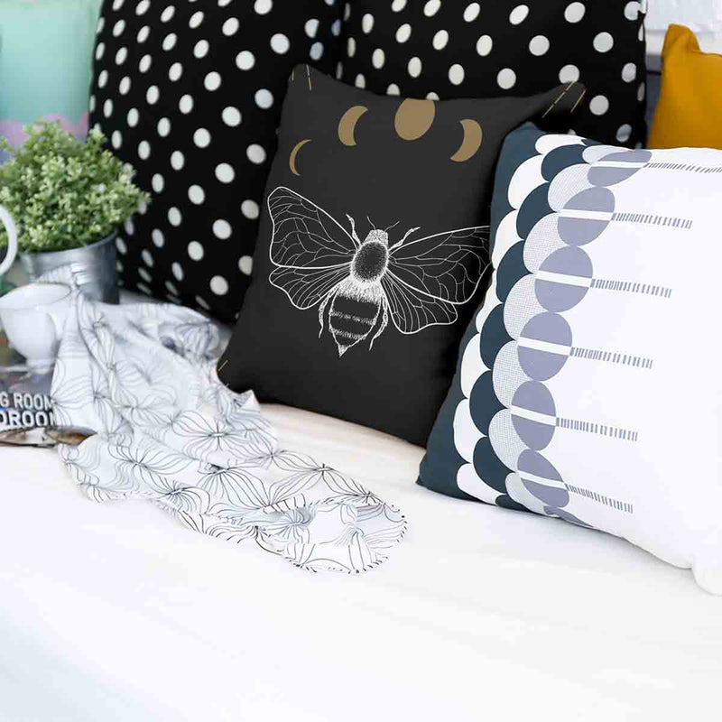 Health Pillow Black with Moth