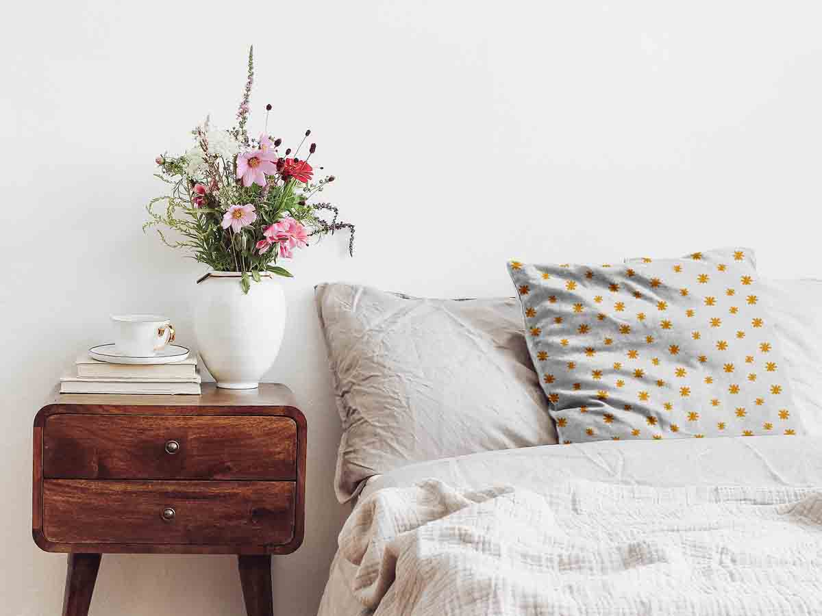 Health pillow yellow flowers