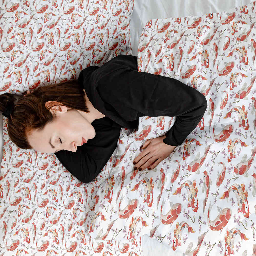 Ensemble de literie avec couverture thérapeutique Carpe Orange