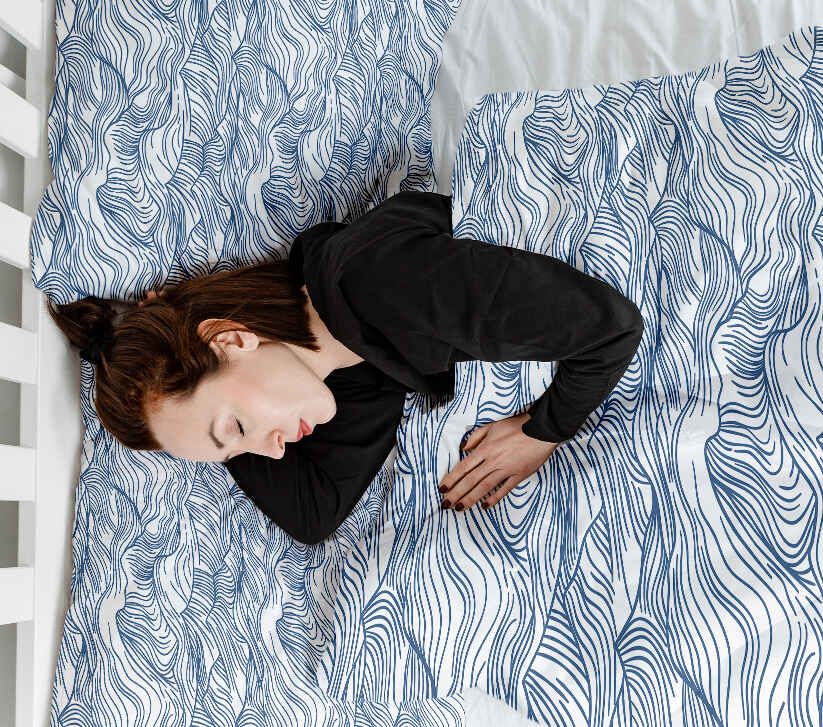 Original therapy blanket - cotton cover waves in blue