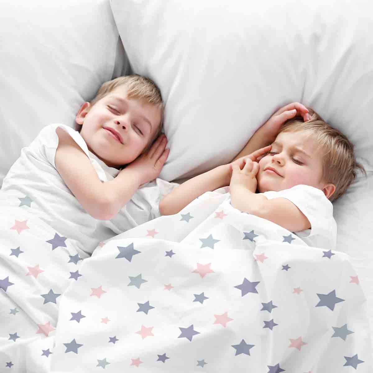 Therapy blankets bedding set white with stars