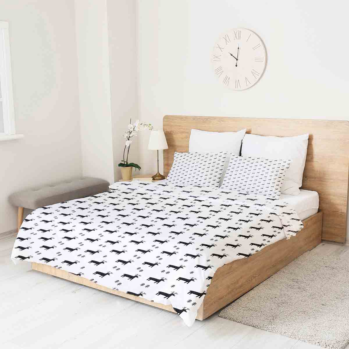 Couette de thérapie Ensemble de literie blanc avec rennes