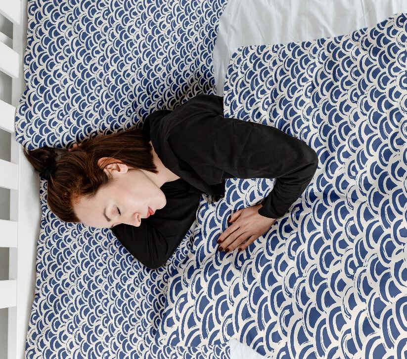 Original therapy blanket - cotton cover blue wave pattern