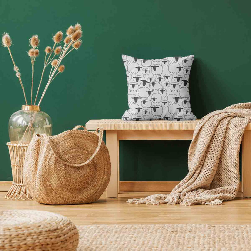 White health pillow with sheep