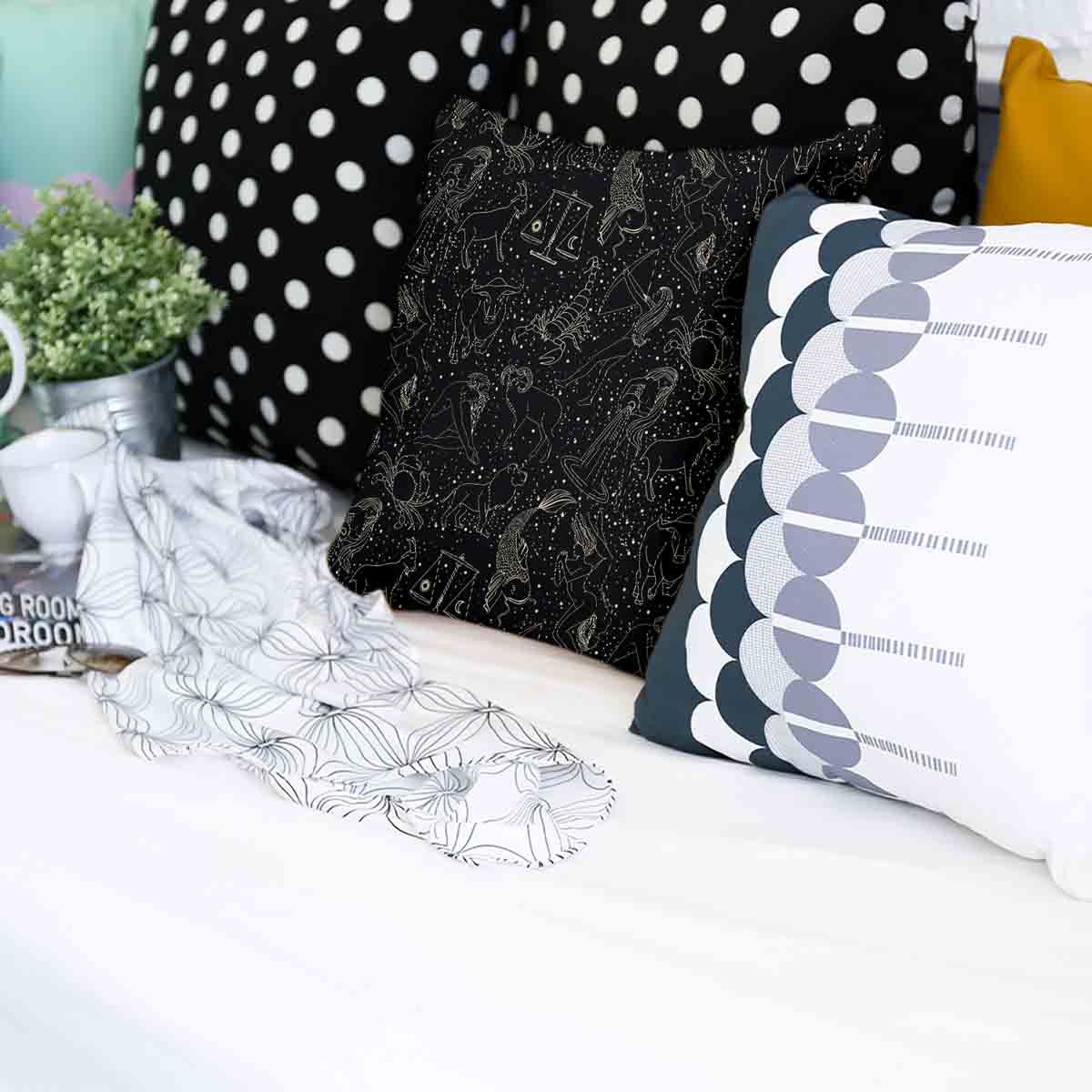 Health Pillow Black Horoscope