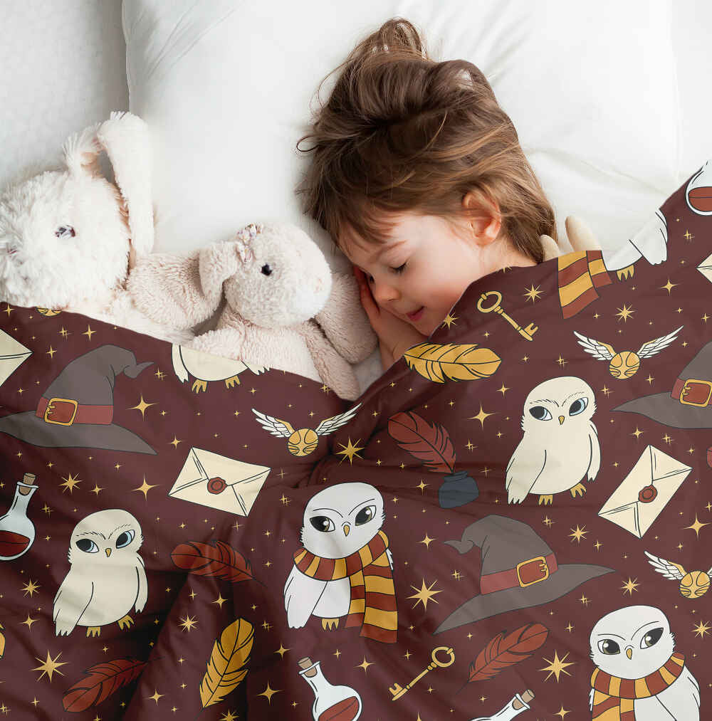 Couverture thérapeutique originale - Housse en coton marron Hedwig