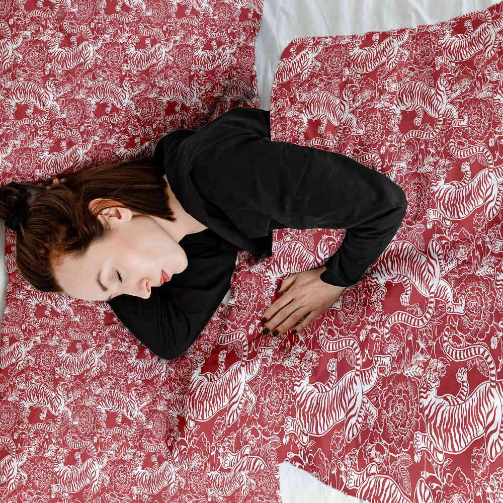 Ensemble de literie avec couverture thérapeutique tigre chinois