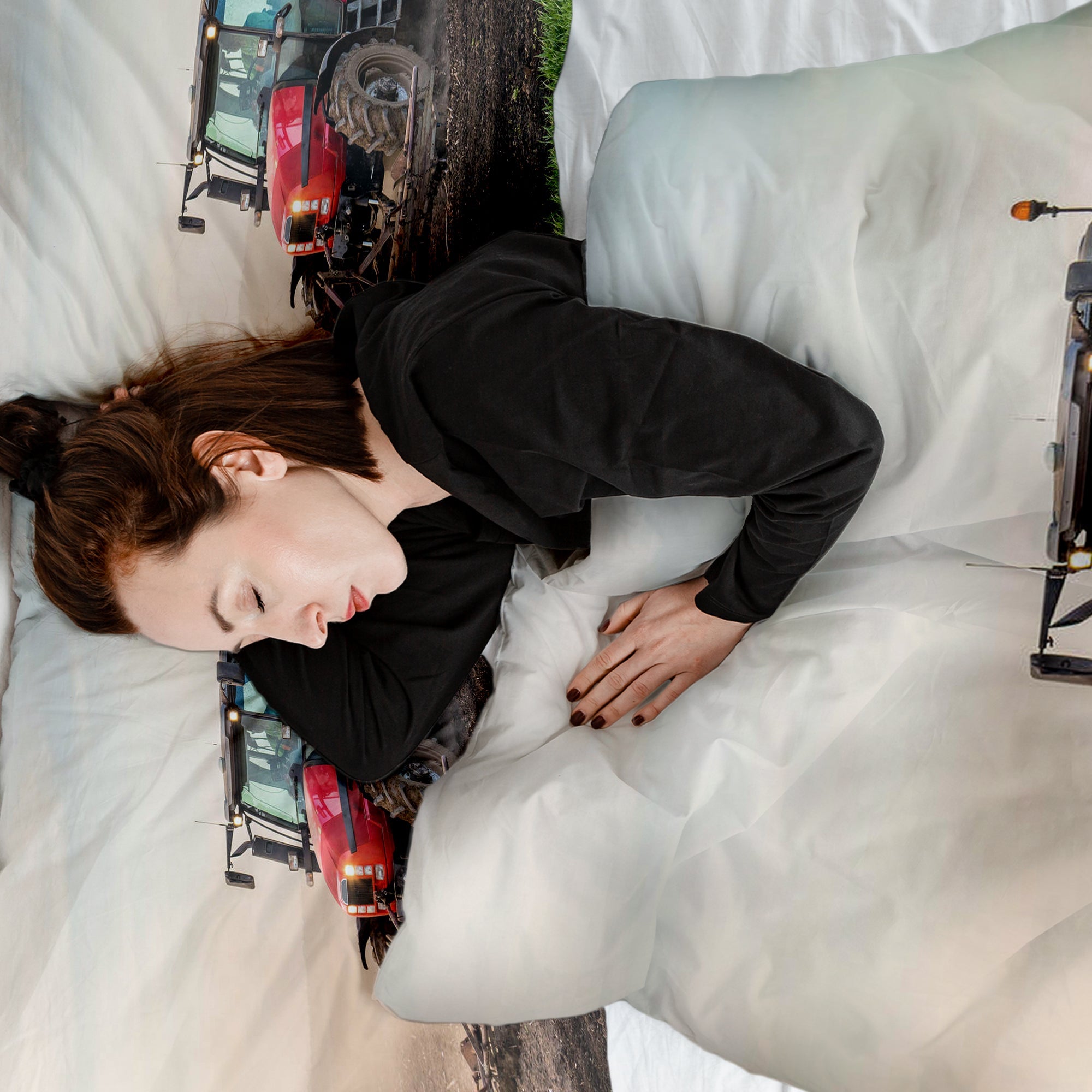 Original therapy blanket - cotton cover with large tractor