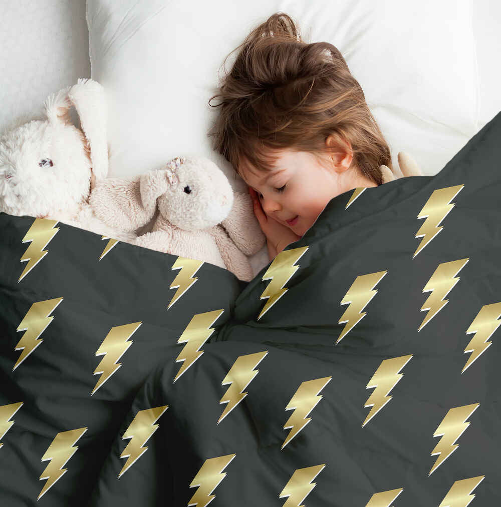 Couverture thérapeutique originale - Housse en coton noire avec Harry Blitz