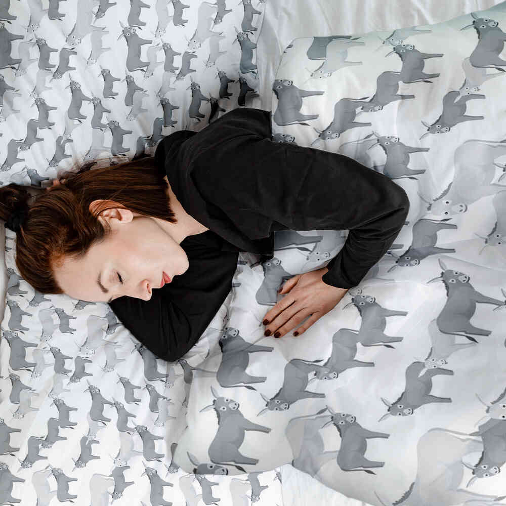 Original therapy blanket - cotton cover gray with donkeys