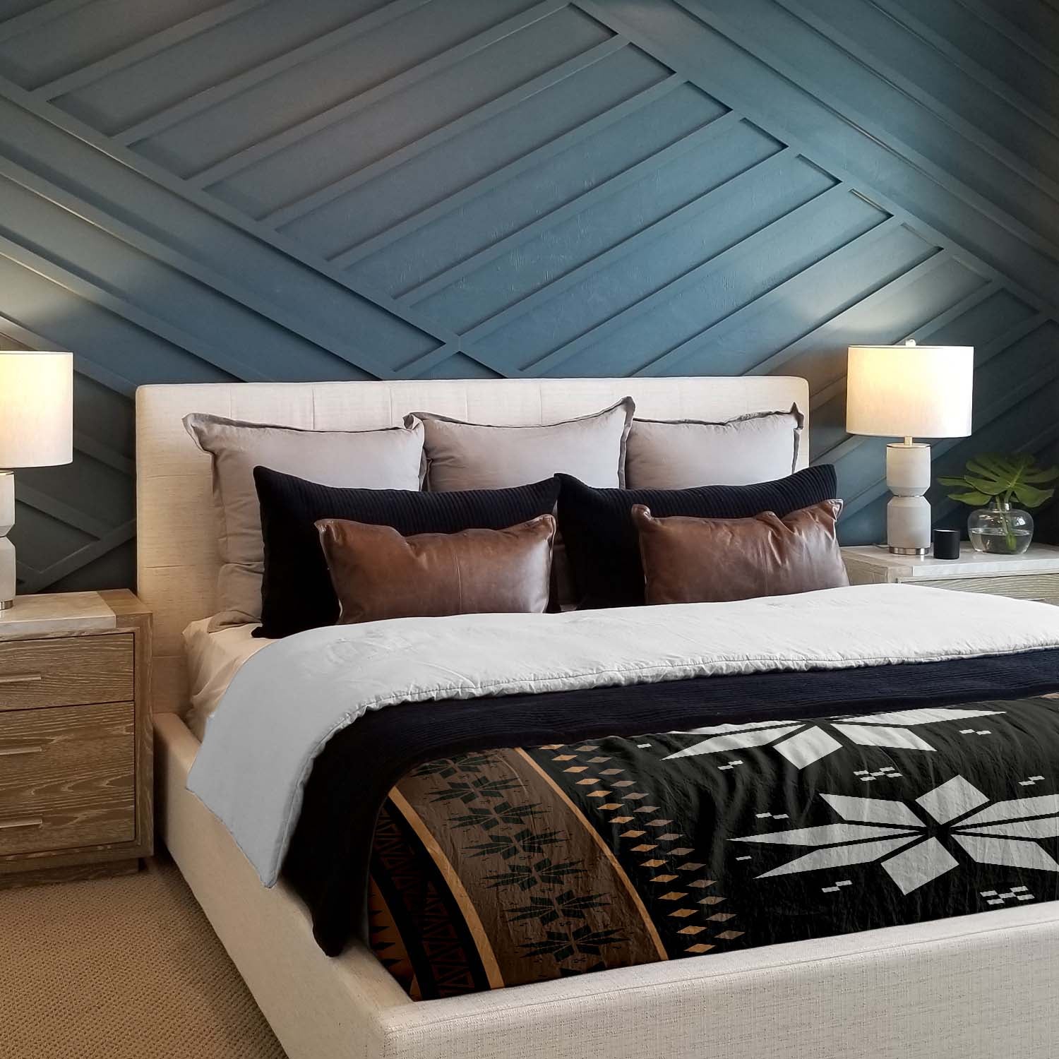 Couverture thérapeutique originale - Housse en coton rayée avec étoiles