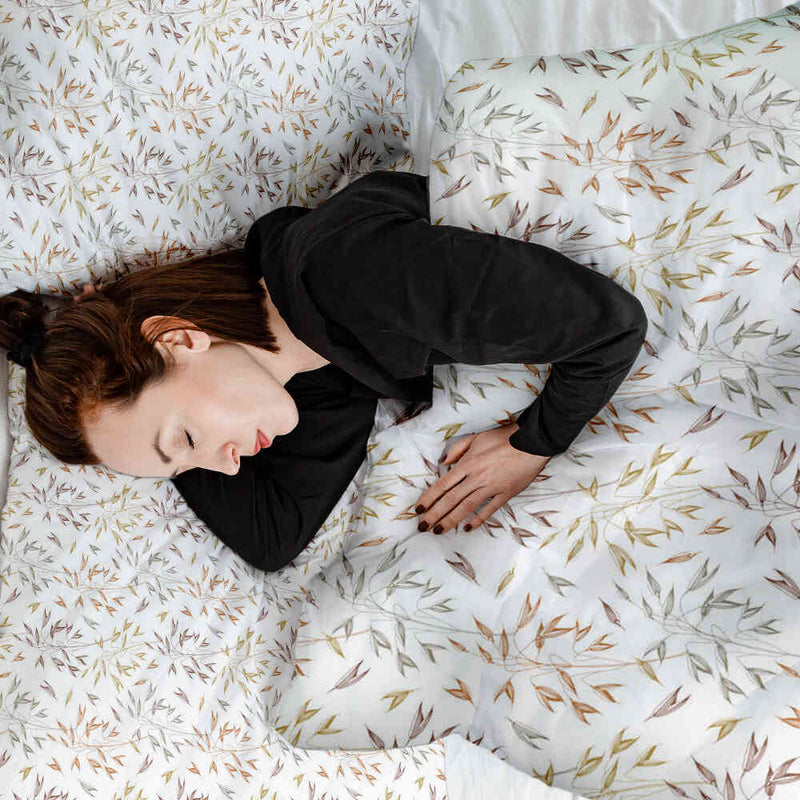 Original therapy blanket - cotton cover with delicate colorful branches
