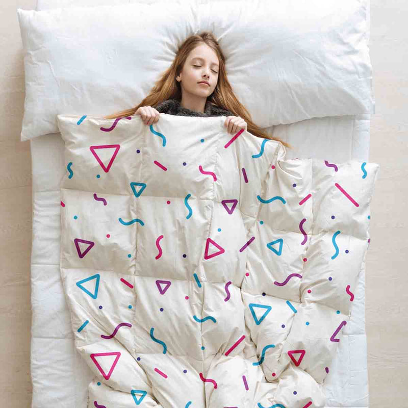 Therapy blanket bedding set with many shapes