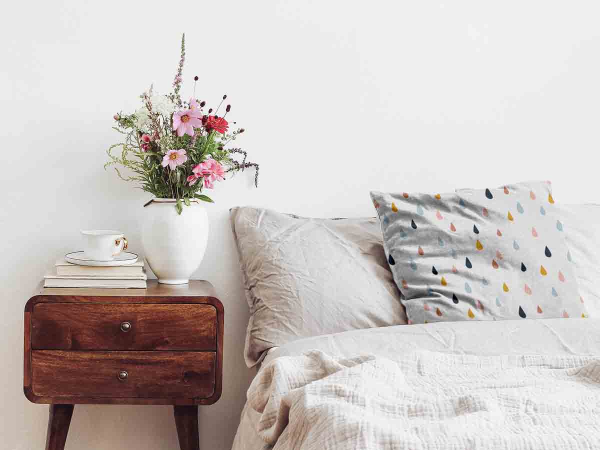 Health pillow with colorful drops
