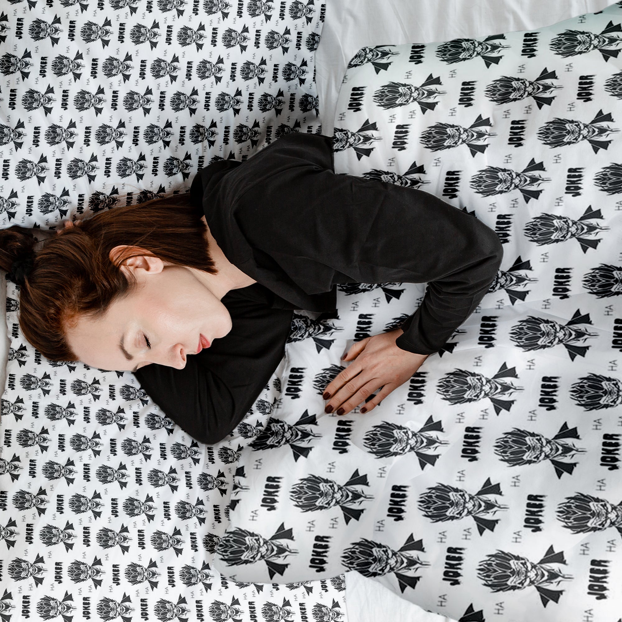 Couverture thérapeutique originale - Housse en coton Joker noir et blanc
