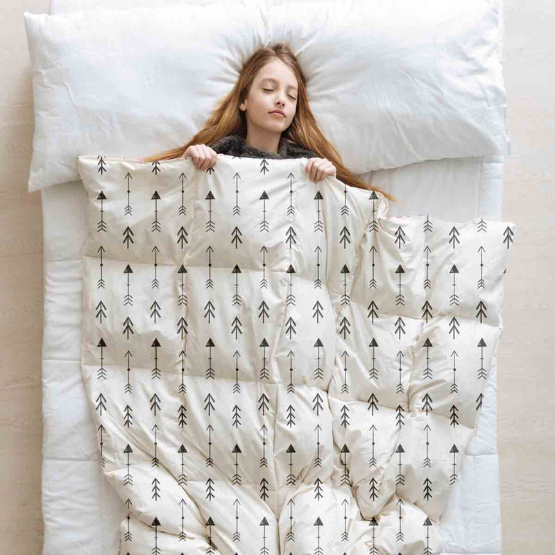 Original therapy blanket - cotton cover white with many black arrows