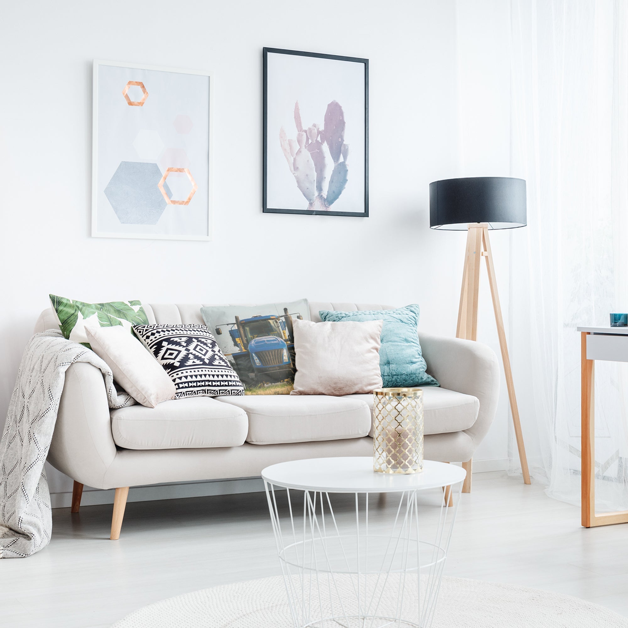 Health pillow tractor in blue