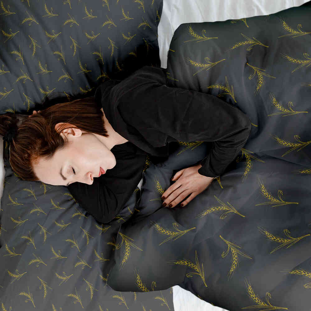 Therapy blankets bedding set gray with wheat