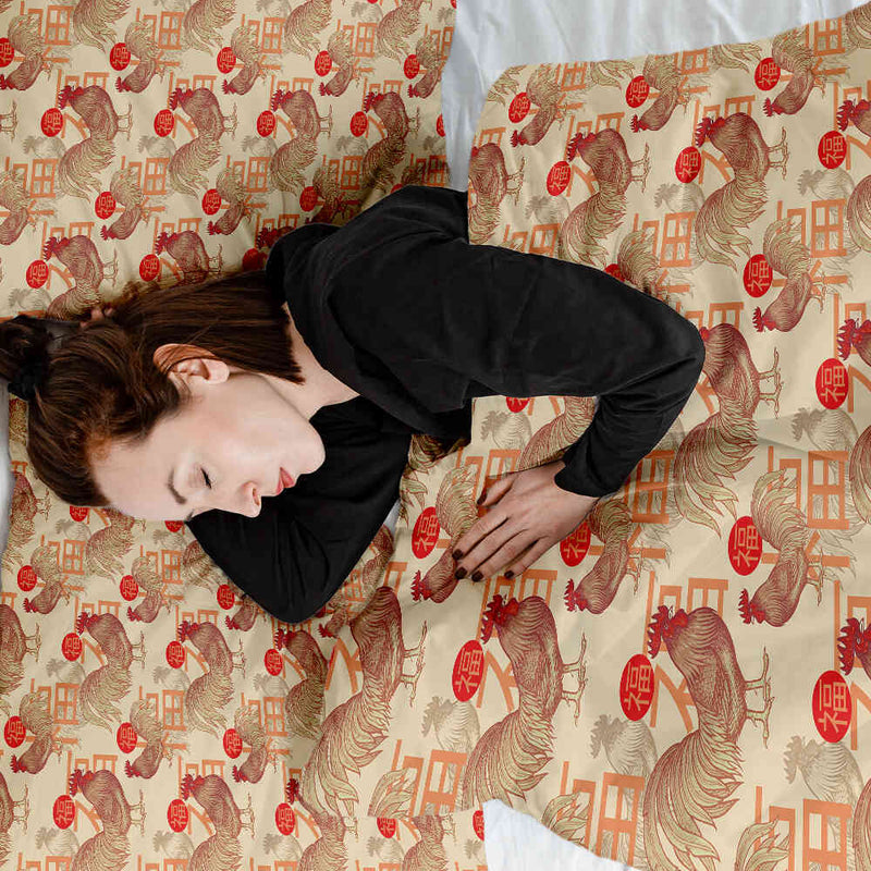 Therapy blanket bedding set Chinese rooster