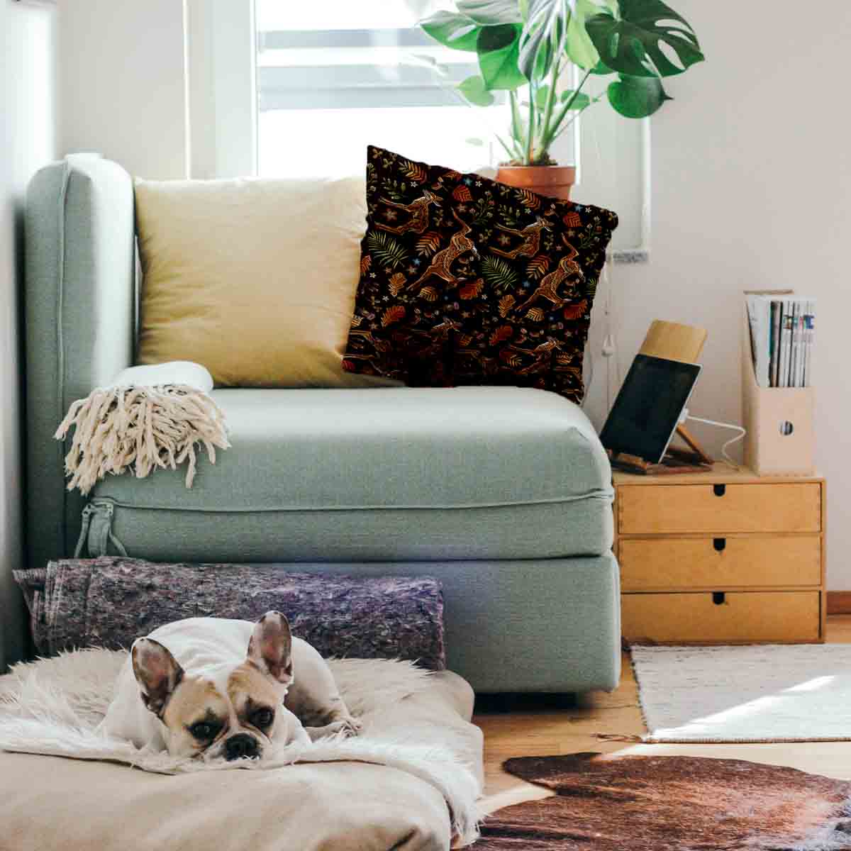 Health Pillow Brown with Deer