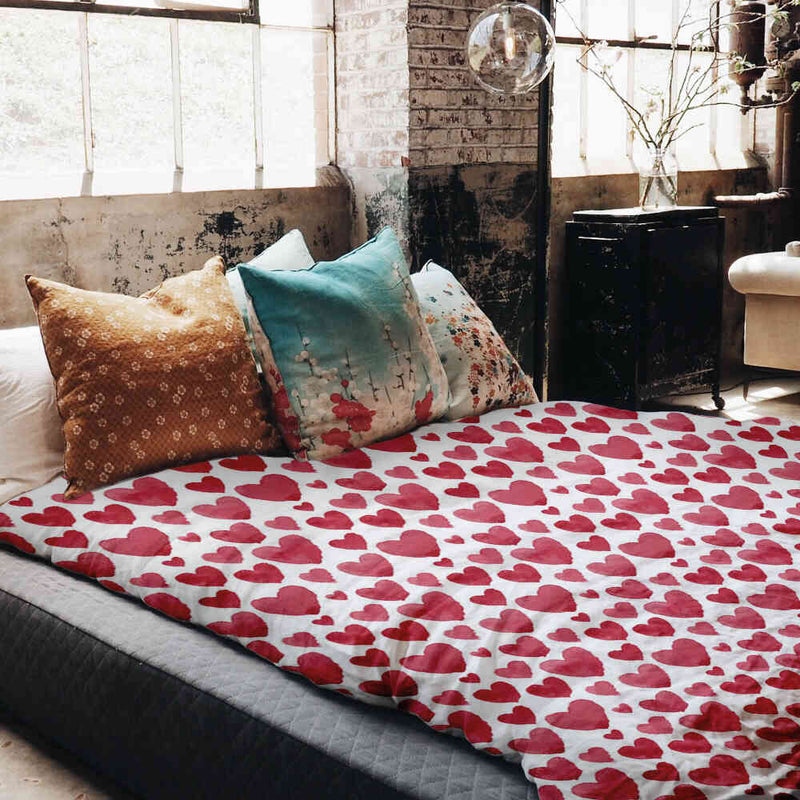 Original therapy blanket - cotton cover red hearts