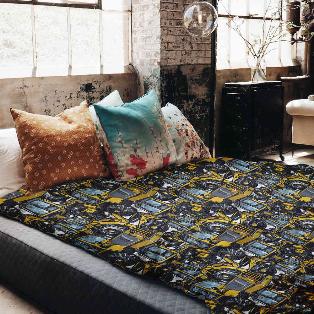 Therapy blankets bedding set tractor