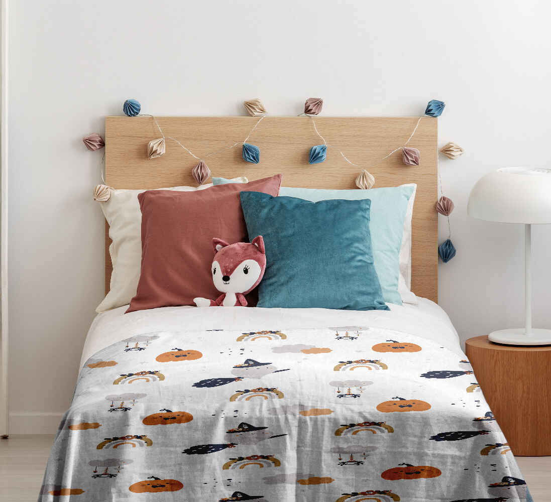 Couverture thérapeutique originale - Housse en coton blanc automne