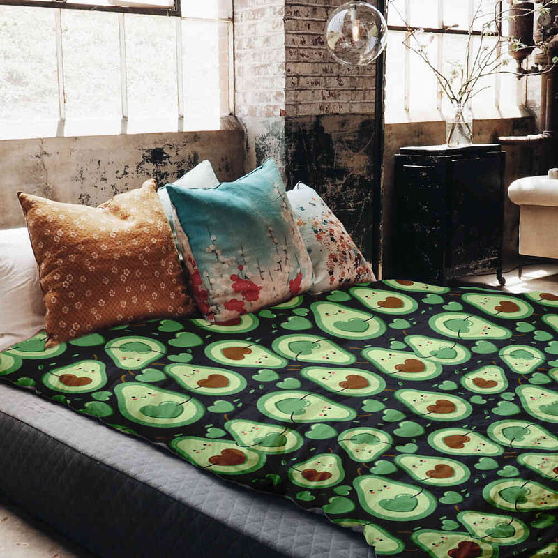 Original therapy blanket - cotton cover green avocados