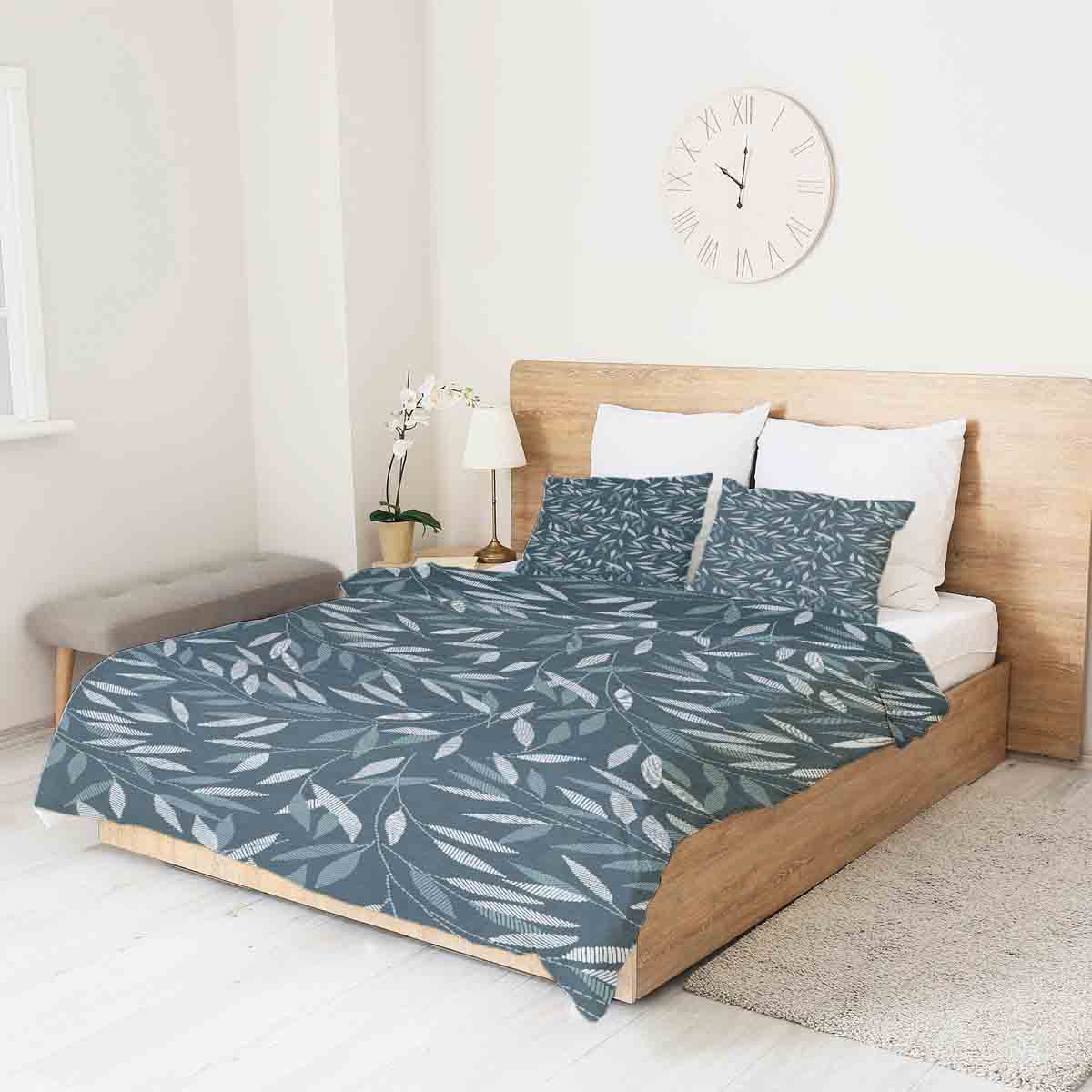 Couverture thérapeutique originale - Housse en coton avec branches bleues