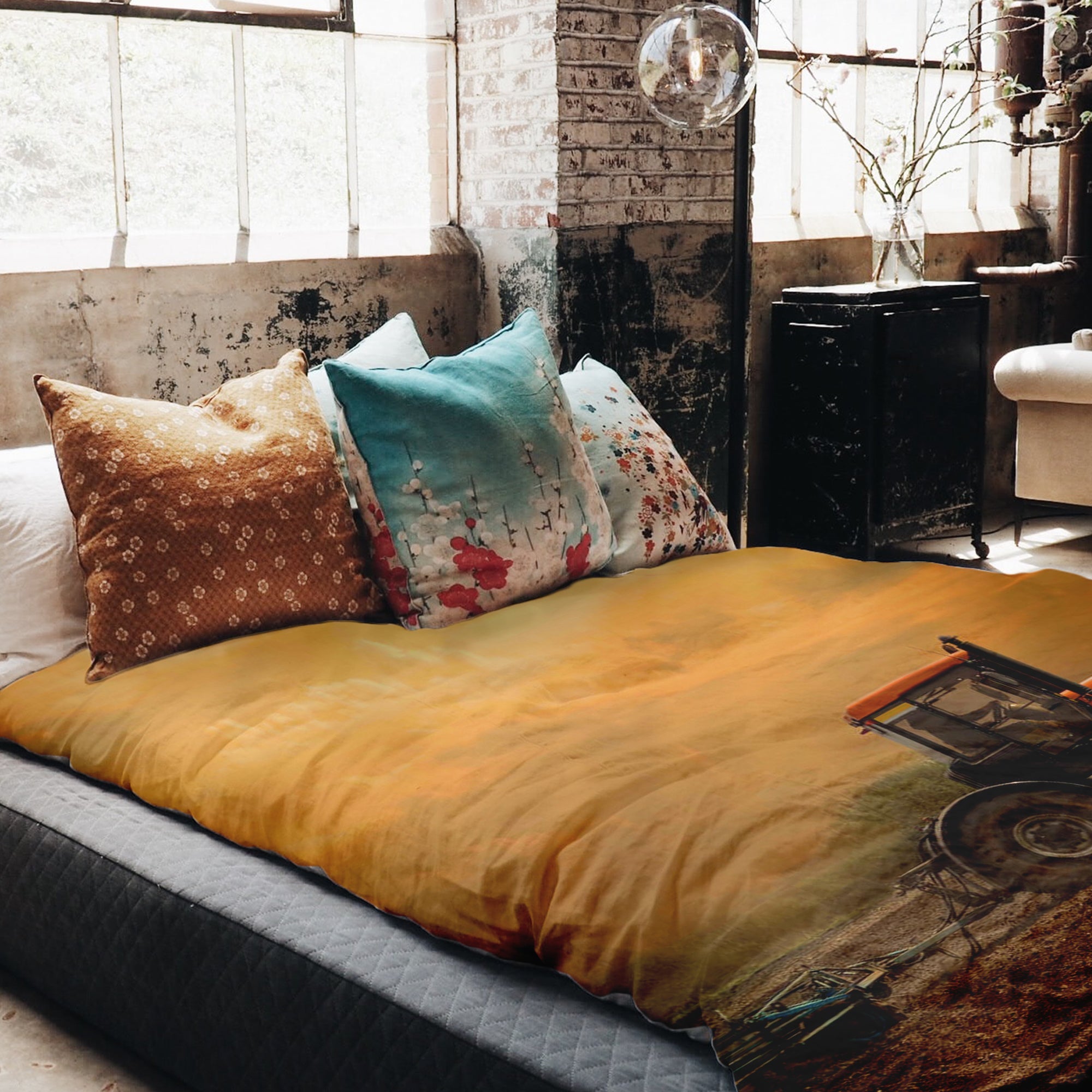 Therapy blankets bedding set tractor with trailer