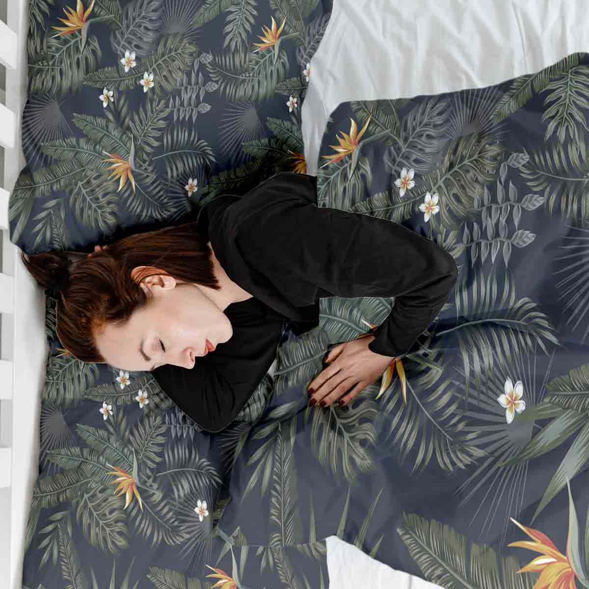Ensemble de linge de lit et couverture thérapeutique Forêt tropicale