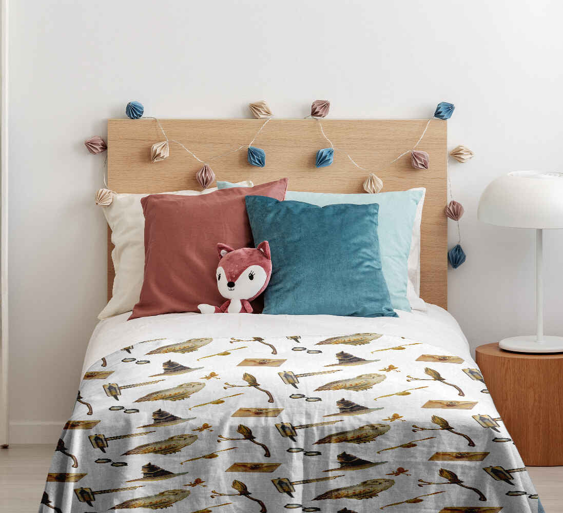 Original therapy blanket - cotton cover white with owls