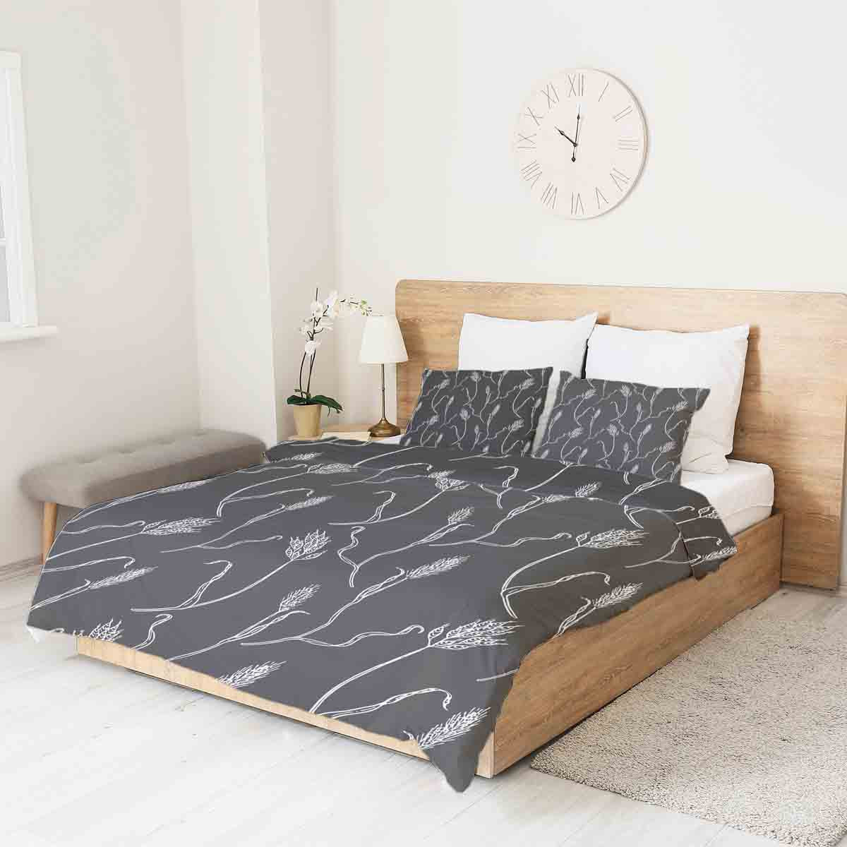 Couverture thérapeutique originale - Housse en coton gris foncé avec branches blanches