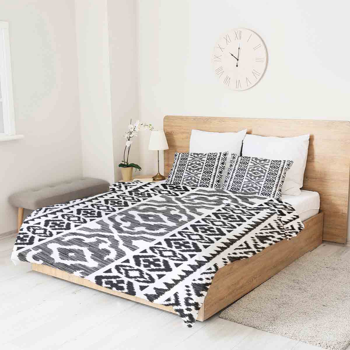 Couverture thérapeutique originale - Housse en coton avec formes noires