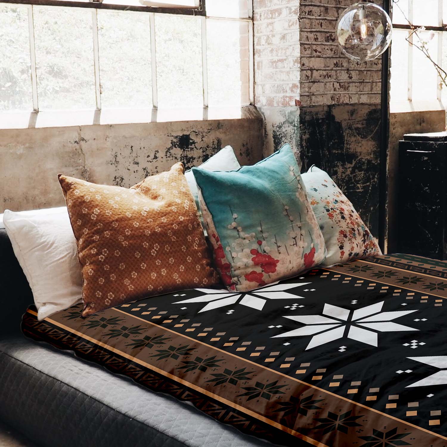 Couverture thérapeutique originale - Housse en coton rayée avec étoiles