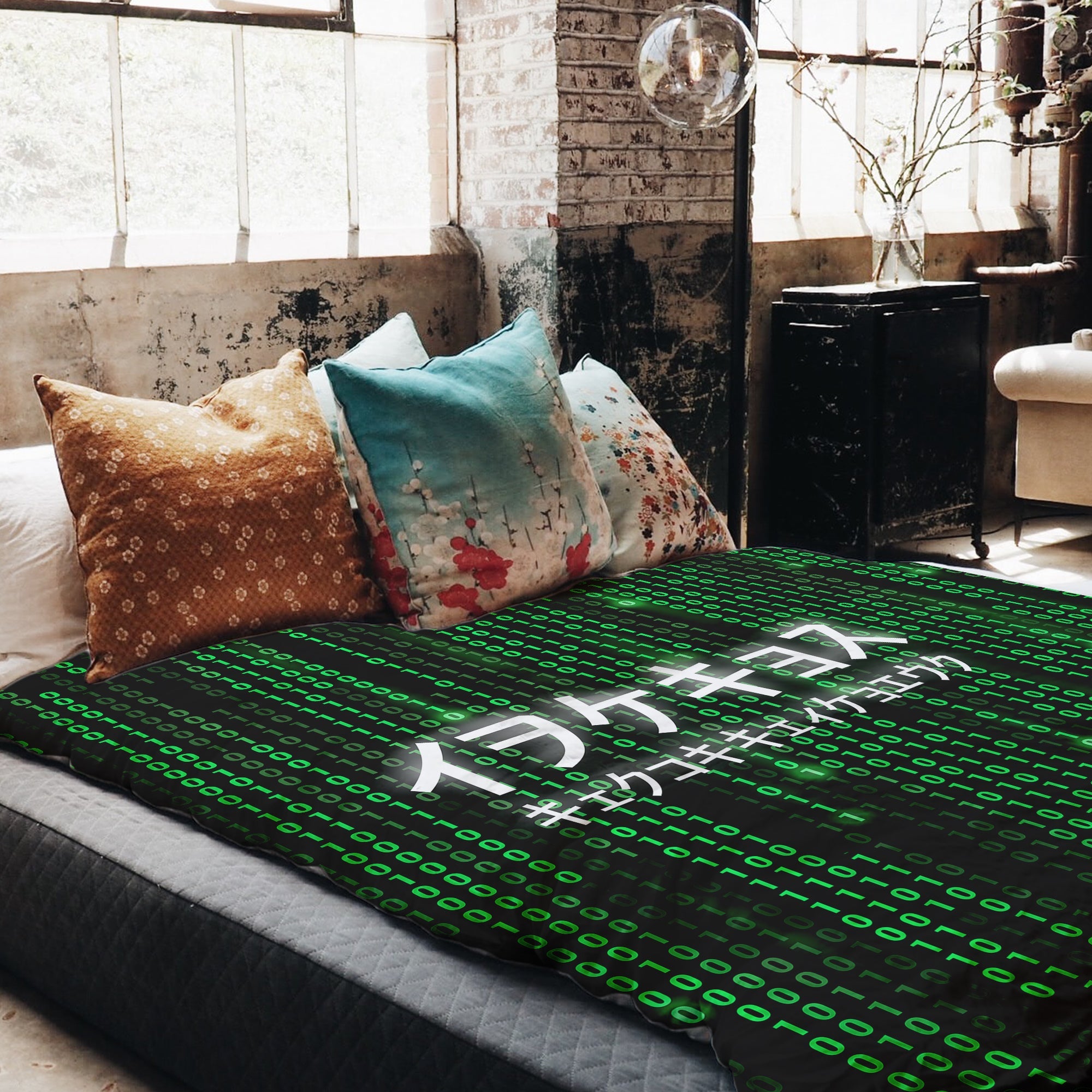 Ensemble de literie couverture thérapeutique vert The Matrix