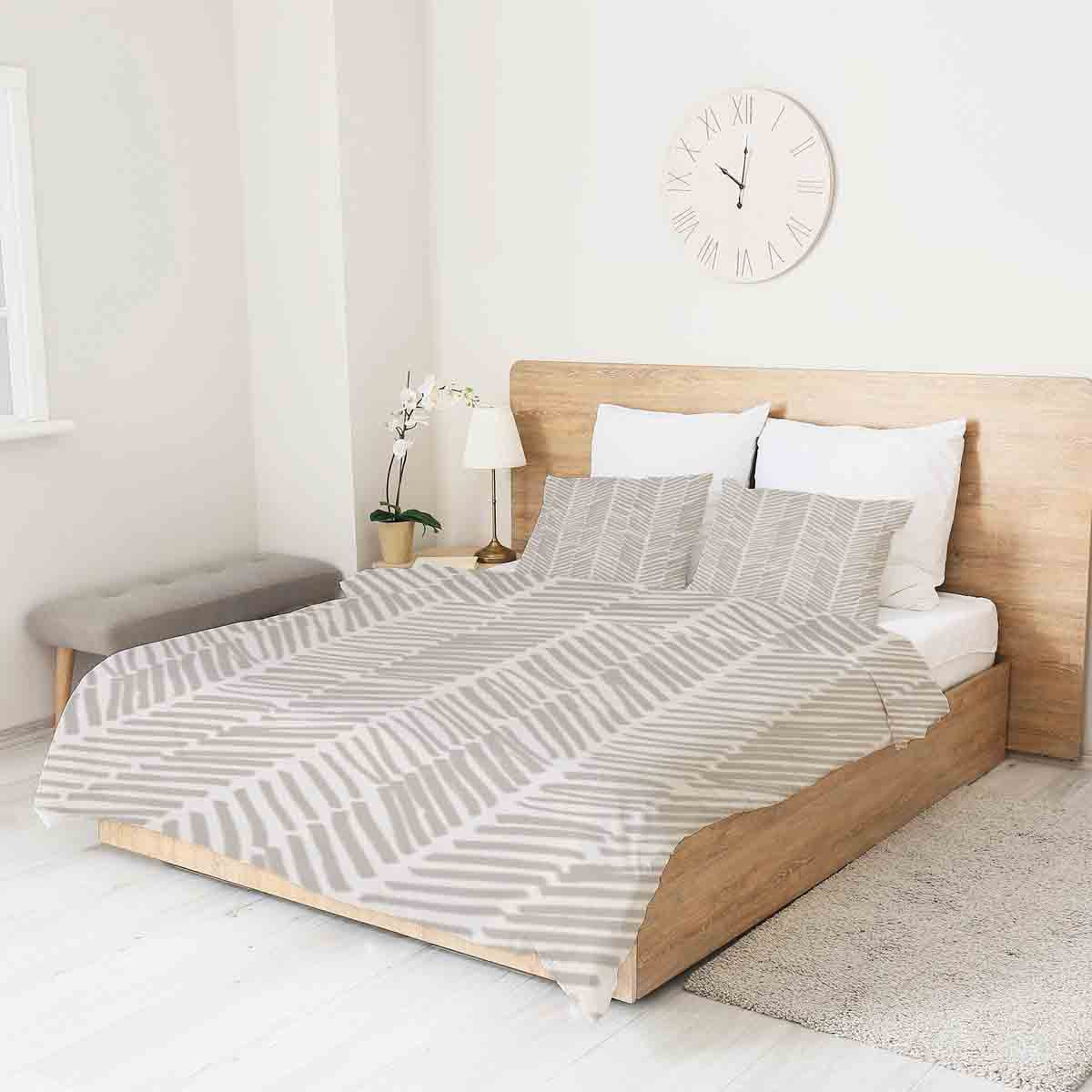 Couverture thérapeutique originale - Housse en coton beige avec rayures