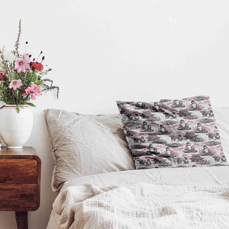 Health pillow with pink Buddha