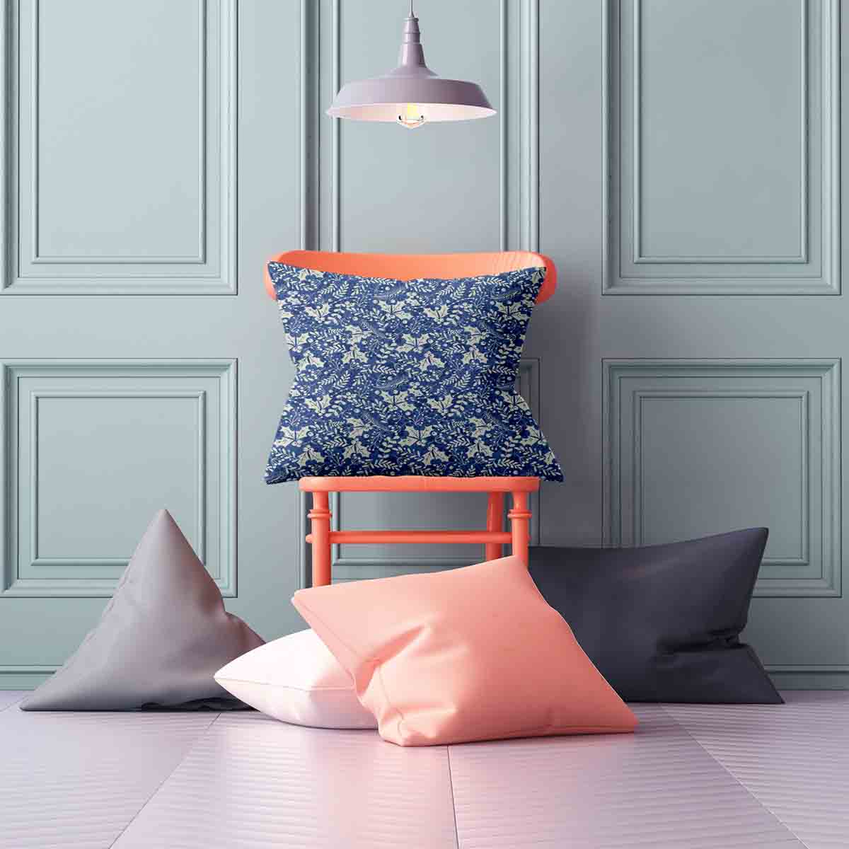 Health Pillow Blue Christmas