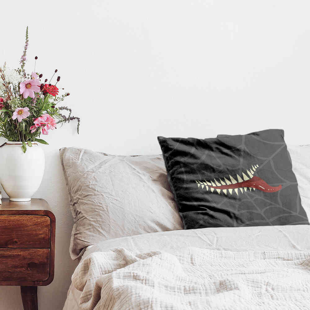Health Pillow Gray Spiderweb